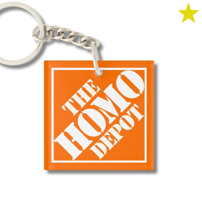 Orange Gay Homo Depot Stencil LGBTQ Funny Phrase (Skapare uppladdad)