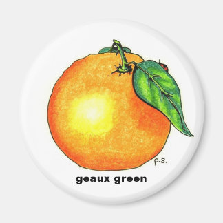 Orange, geaux-grönt magnet