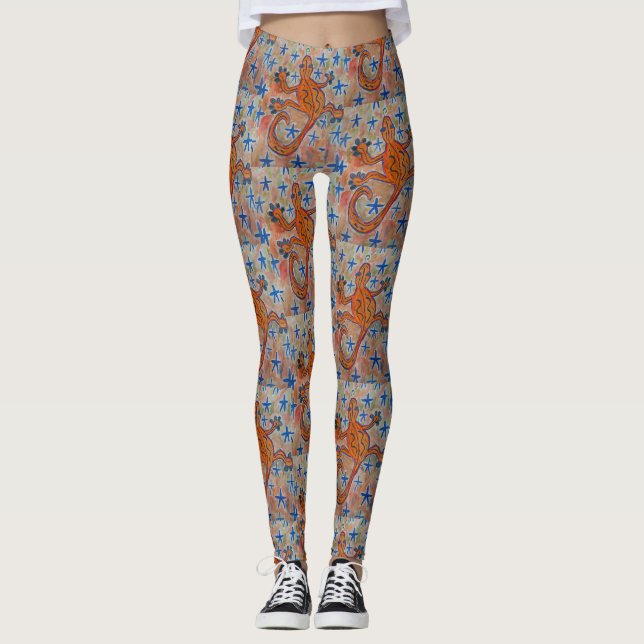 Orange Gecko Leggings (Framsida)
