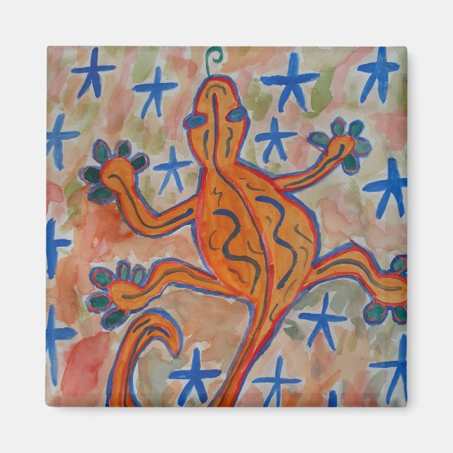 Orange Gecko Magnet (Framsidan)