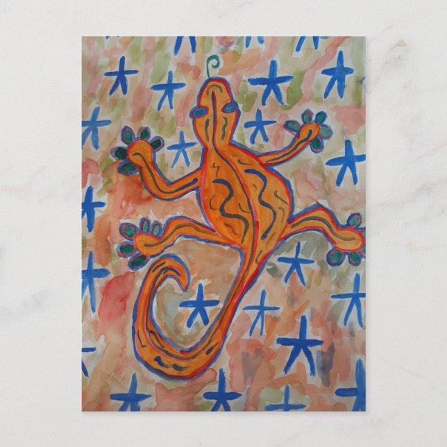 Orange Gecko vykort (Framsida)