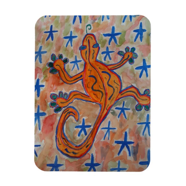 Orange Gecko-vykort Magnet (Vertikal)