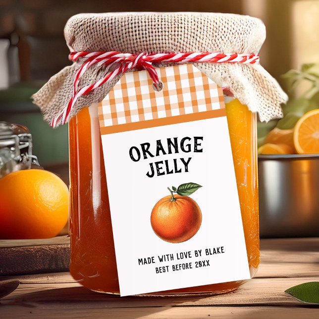 Orange gelébeskyddsetikett mönster presentetikett (Skapare uppladdad)