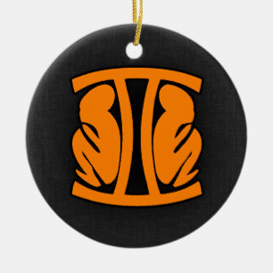 Orange Gemini Julgransprydnad Keramik