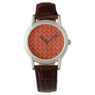 Orange Gemstone Mönster Armbandsur