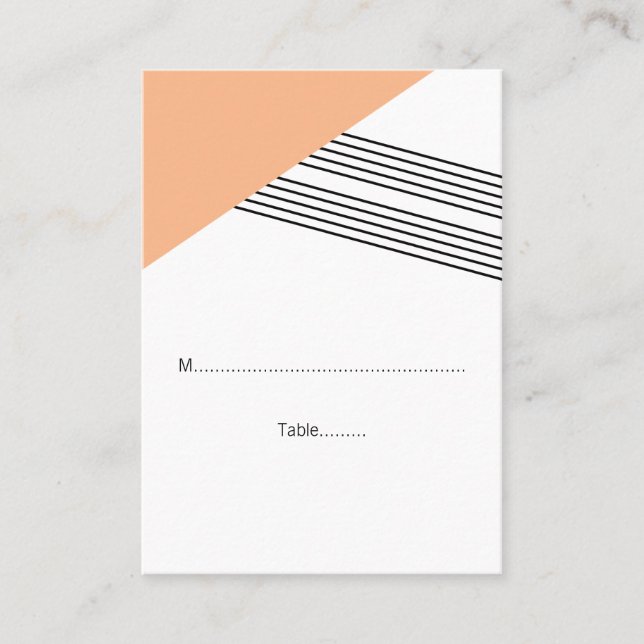 Orange Geometric Rand Bröllop Place Cards Placeringskort (Framsida)