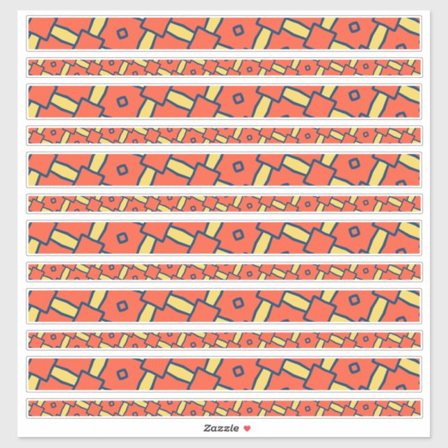 Orange Geometric Scrapbook Gräns Klistermärken (Ark)
