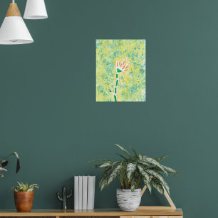Orange geometrisk blomma på abstrakt bakgrund poster