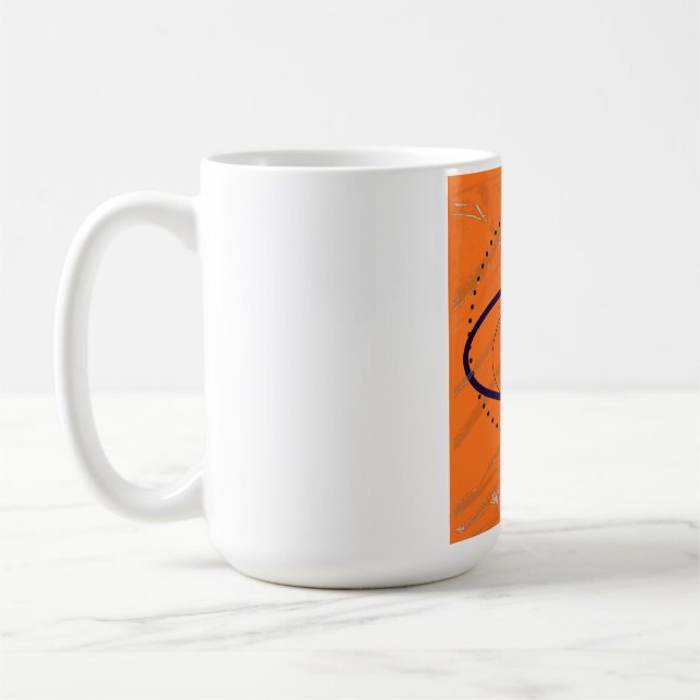 ORANGE GEOMETRISK KONST KAFFEMUGG (Vänster)
