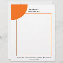Orange geometrisk minimalist soloföretagare verksa brevhuvud