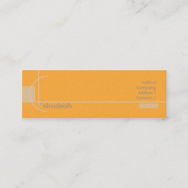 Orange geometriskt - smala mini visitkort (Framsida)
