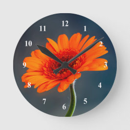 Orange Gerbera Acrylic wall klocka