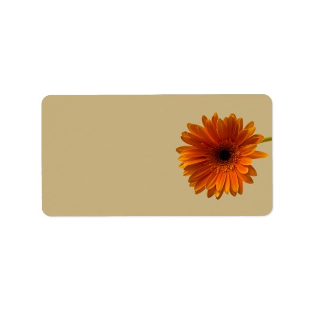 Orange Gerbera Daisy Blank Bröllop Adressetiketter (Framsidan)