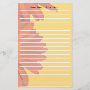 orange gerbera daisy blommor brevpapper