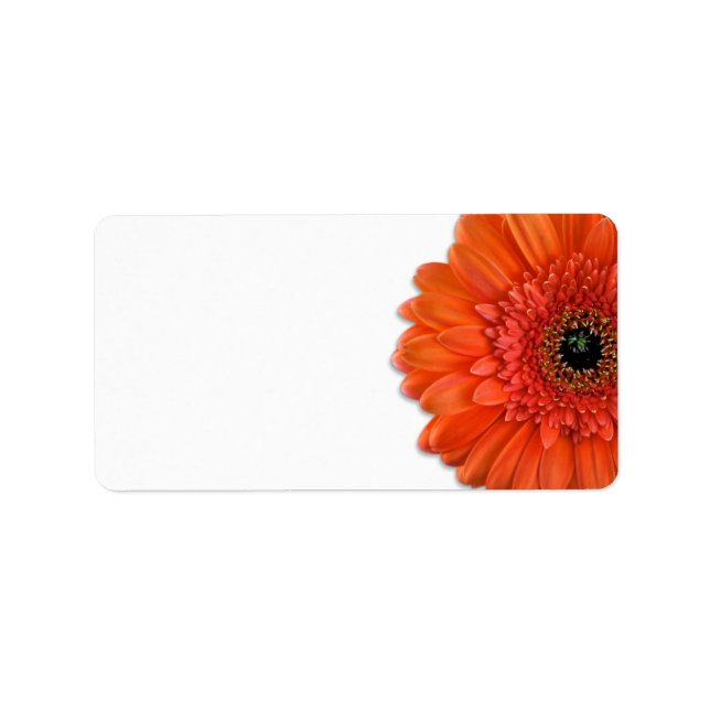 Orange Gerbera Daisy Bröllop Blank Adressetiketter (Framsidan)