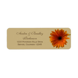 Orange Gerbera Daisy Bröllop Returetiketter Returadress Etikett