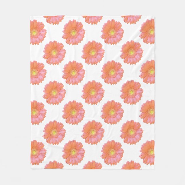 Orange gerbera daisy fleecefilt (Framsidan)
