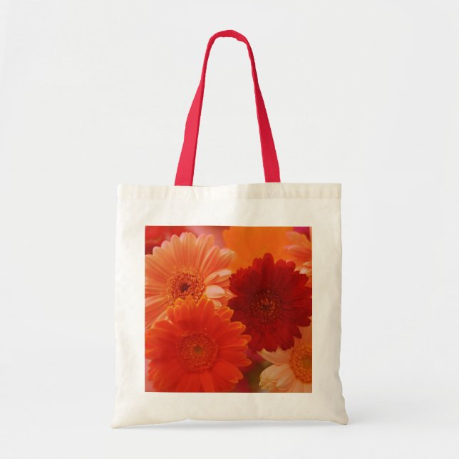 Orange Gerbera Daisy Flowers Art Tote bags Tygkasse (Framsidan)