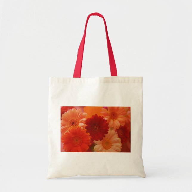 Orange Gerbera Daisy Flowers Art Tote bags Tygkasse (Framsidan)