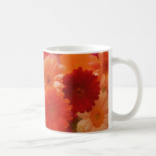 Orange Gerbera Daisy Flowers Photo Art Kaffe koppa Kaffemugg (Höger)