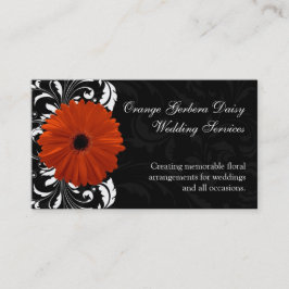 Orange Gerbera Daisy med Black and White Rulla Visitkort