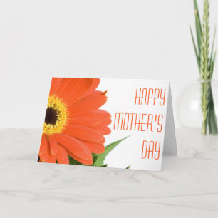 Orange Gerbera Daisy Mors dag Card Kort