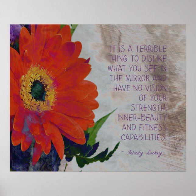Orange Gerbera Daisy och Inner-Beauty Poster (Framsidan)