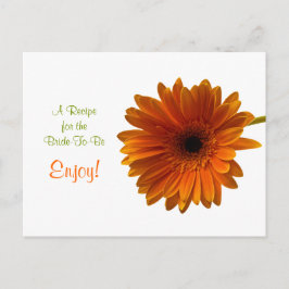 Orange Gerbera Daisy Recept Card Vykort