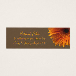 Orange Gerbera Daisy Wedding Favor Märkre Litet Visitkort