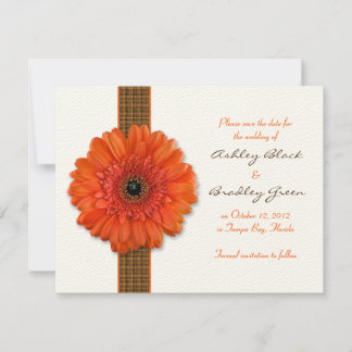 Orange Gerbera-Daisyn Spara datumkortet Datumet
