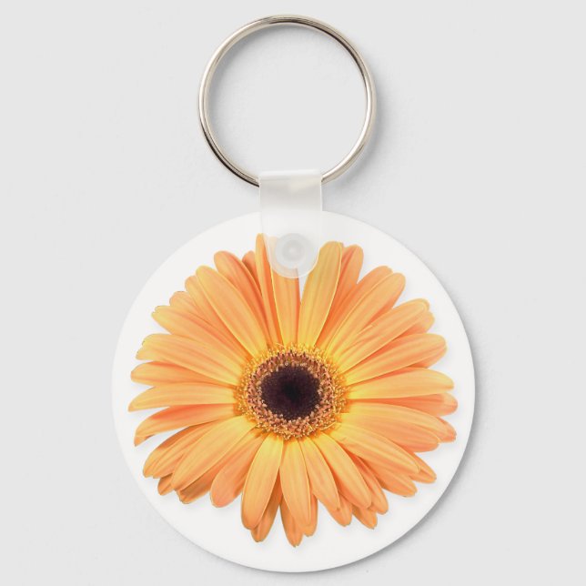 Orange Gerbera KeyChain Nyckelring (Framsida)