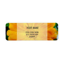 orange gerbera tusenskönestämpel adressetiketter returadress etikett