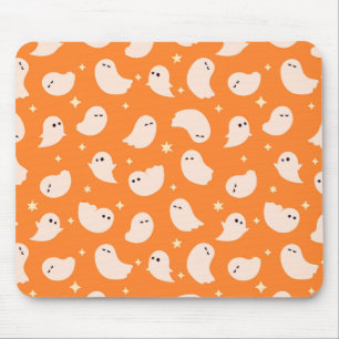 Orange Ghost Doodle Mönster Musmatta