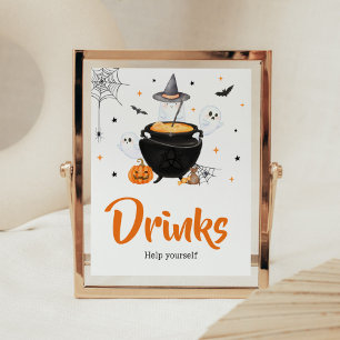 Orange Ghost Halloween Baby är ett brungande drick Poster