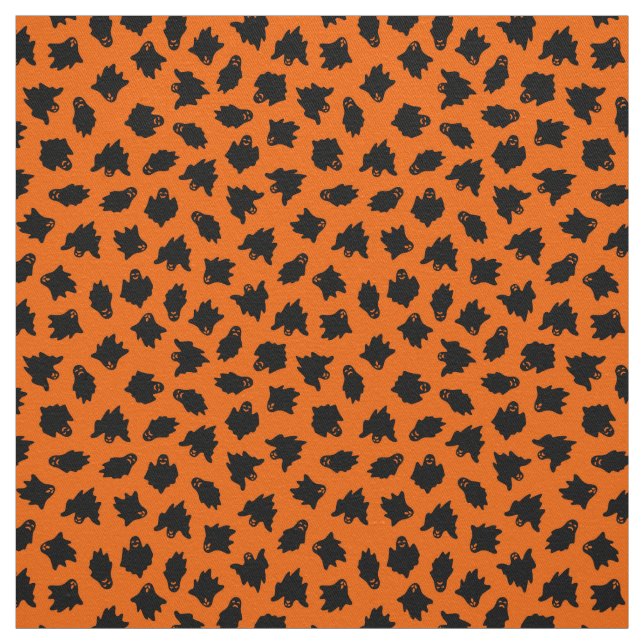 Orange Ghost Happy halloween Modern Tyg (Provkarta)