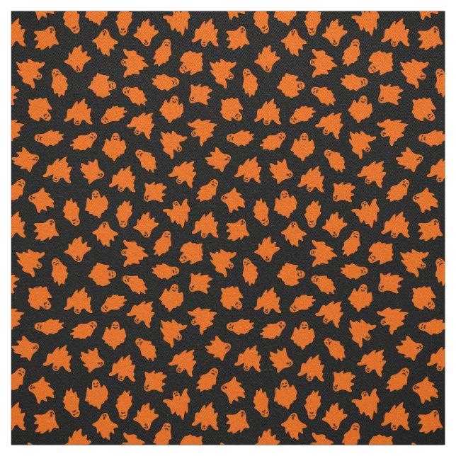 Orange Ghost Happy halloween Modern Tyg (Provkarta)