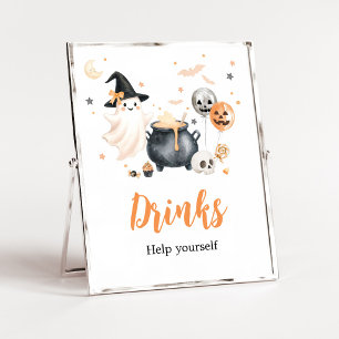 Orange Ghost Little Boo Dricker Skylt