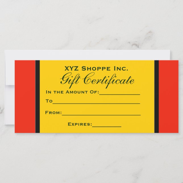 Orange Gift-certifikat (Framsida)