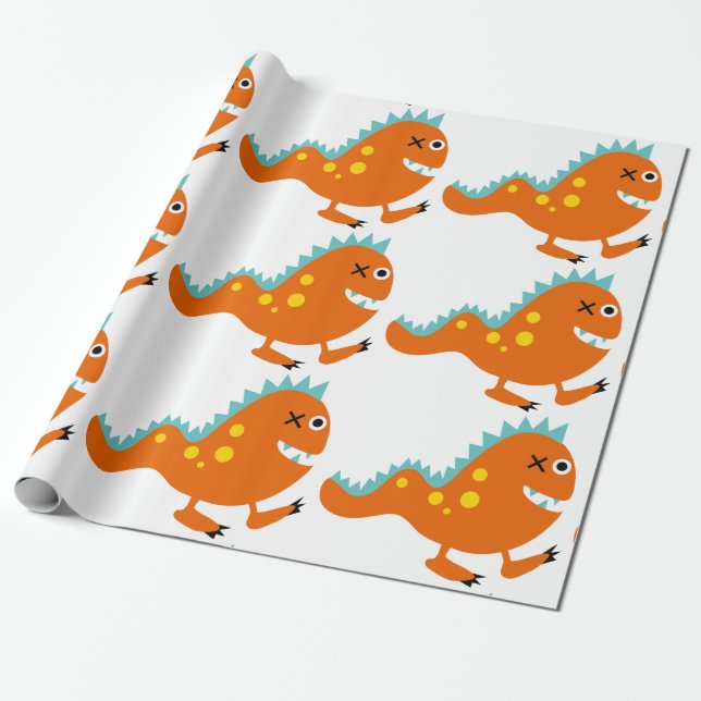 Orange gigantiskt Halloween Matte slående in Presentpapper (Utrullad)