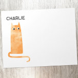 Orange Ginger Cat-Personlig Anteckningsblock<br><div class="desc">Med en orange med roligt eller ingefärg,  perfekt för djur älskare. Ändra namn för att anpassa sig. Originalkonst av Nic Squirrell.</div>