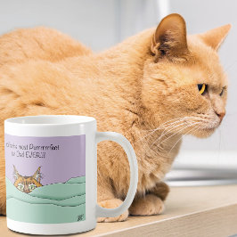 Orange Ginger Lila Söt Katt Pappa Fars Dag Kaffemugg