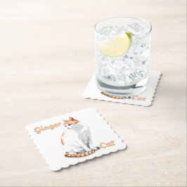 Orange Ginger och vit katt Personlig Underlägg Papper