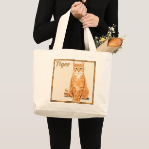 Orange Ginger Tabby Tiger Katt Personlig Jumbo Tygkasse