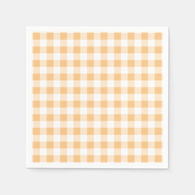 Orange Gingham baby shower Pappersservett (Framsidan)