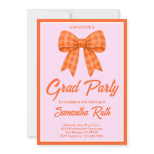 Orange Gingham Bow Graduation Party