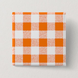 Orange Gingham Check Mönster Knapp