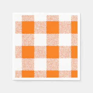 Orange Gingham Check Mönster Pappersservett