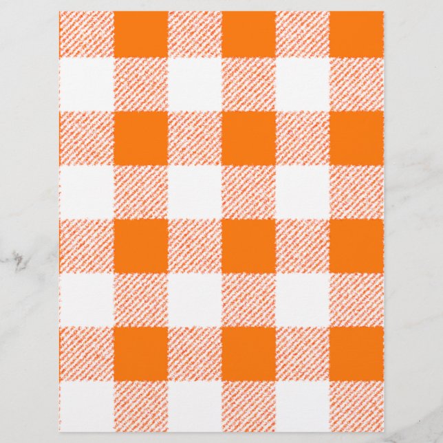 Orange Gingham Check Mönster Reklamblad (Framsidan)