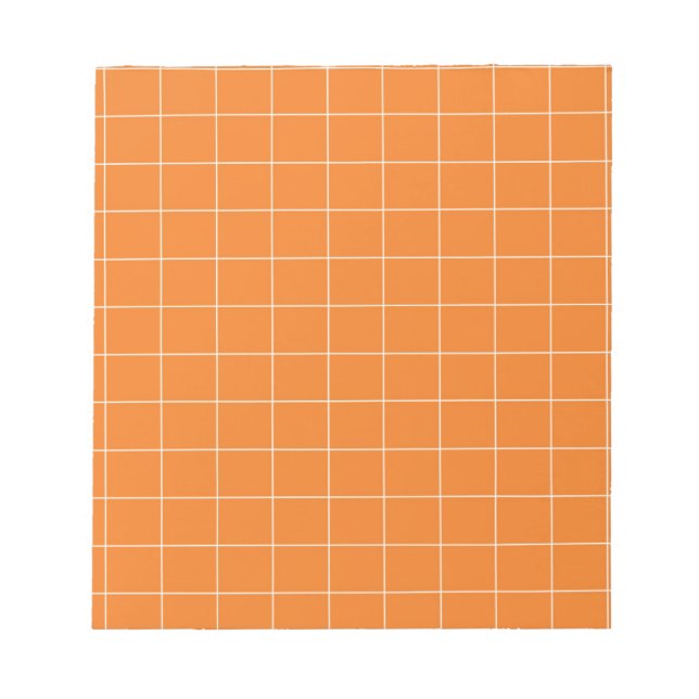 Orange Gingham Checkered Classic Stationary Anteckningsblock (Framsida)