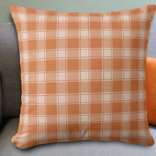 Orange Gingham Fall Autumn Dekorativ kudde
